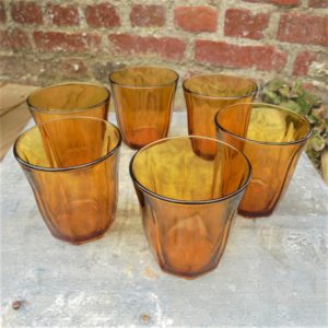 6 verres VERECO ambre