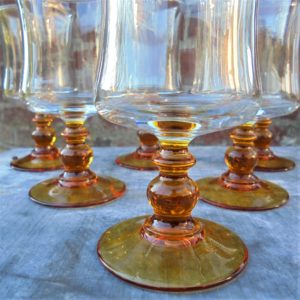 6 Verres pied ambre