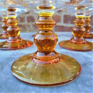 6 Verres pied ambre