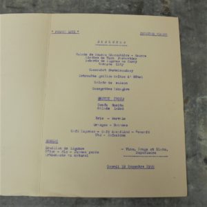 Menu Paquebot Pierre LOTI