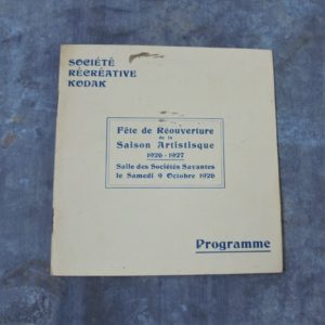 Programme KODAK 1926