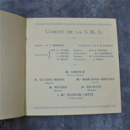 Programme KODAK 1926