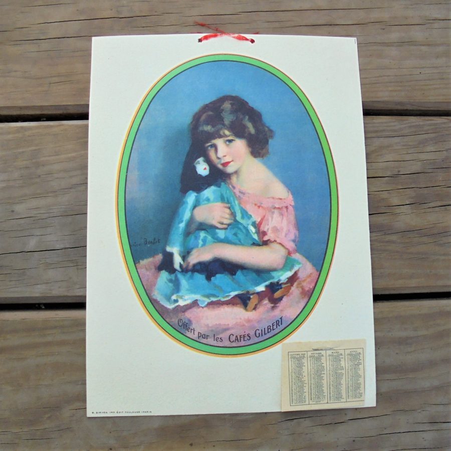 Carton Publicitaire Ancien – Café GILBERT – Cyprien BOULET – Éphéméride 1936