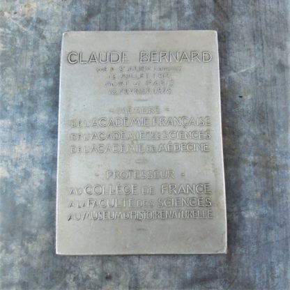 Plaque Claude BERNARD