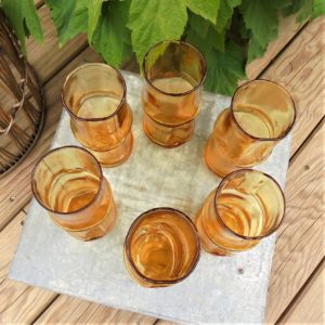 6 verres couleur ambre