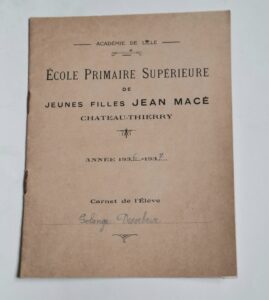 CARNET de l’Elève ECOLE PRIMAIRE SUPERIEURE de Jeunes filles Jean MACE 1936 1937. Photo 1ère de couverture